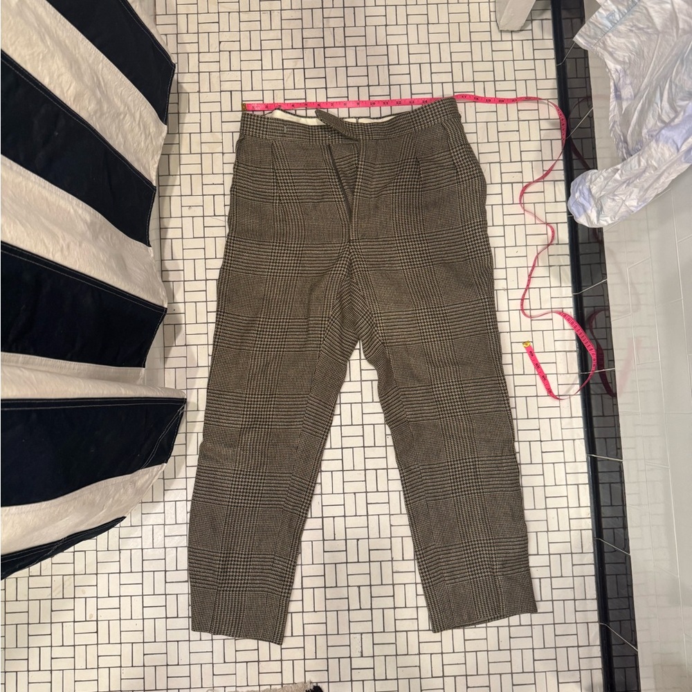 Ralph Lauren Purple Label Men's Brown Plaid wool linen blend Pants